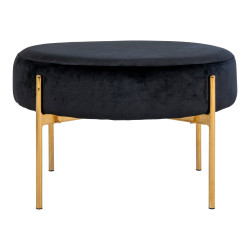 Pouf rond en velours et pieds doré BOA