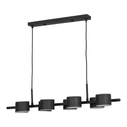 Lampe suspendue en acier noir avec un cordon en tissu 200cm VINCI