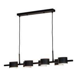 Lampe suspendue en acier noir avec un cordon en tissu 200cm VINCI
