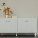 Buffet moderne en bois de pin et métal de couleur grise MADO