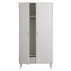 Armoire moderne en bois de pin et métal grise MADO