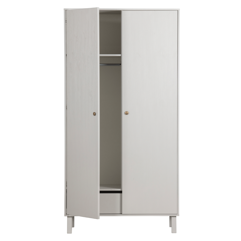 Armoire moderne en bois de pin et métal grise MADO