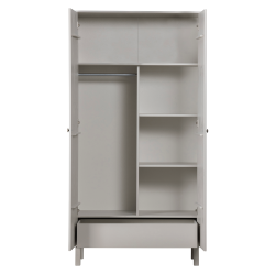Armoire moderne en bois de pin et métal grise MADO