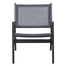 Fauteuil lounge effet bois en aluminium noir INGO