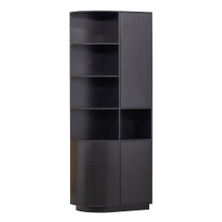 Armoire rond gauche 78cm en bois de pin noir BUCK