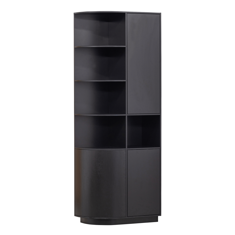 Armoire rond gauche 78cm en bois de pin noir BUCK