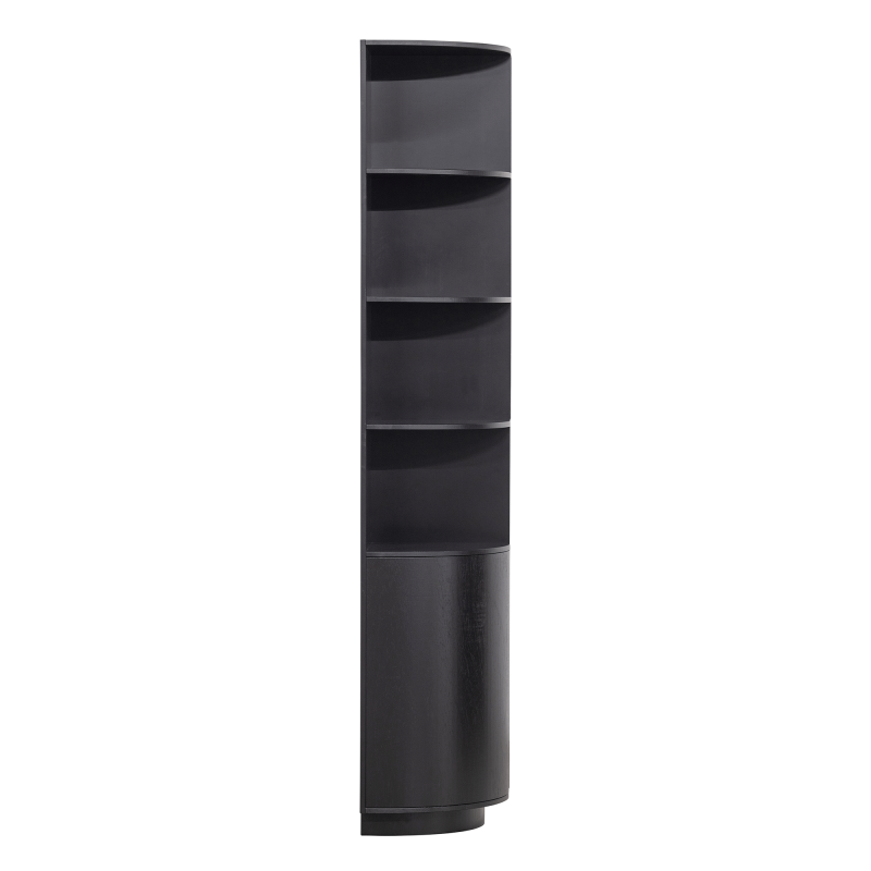 Armoire rond gauche 78cm en bois de pin noir BUCK