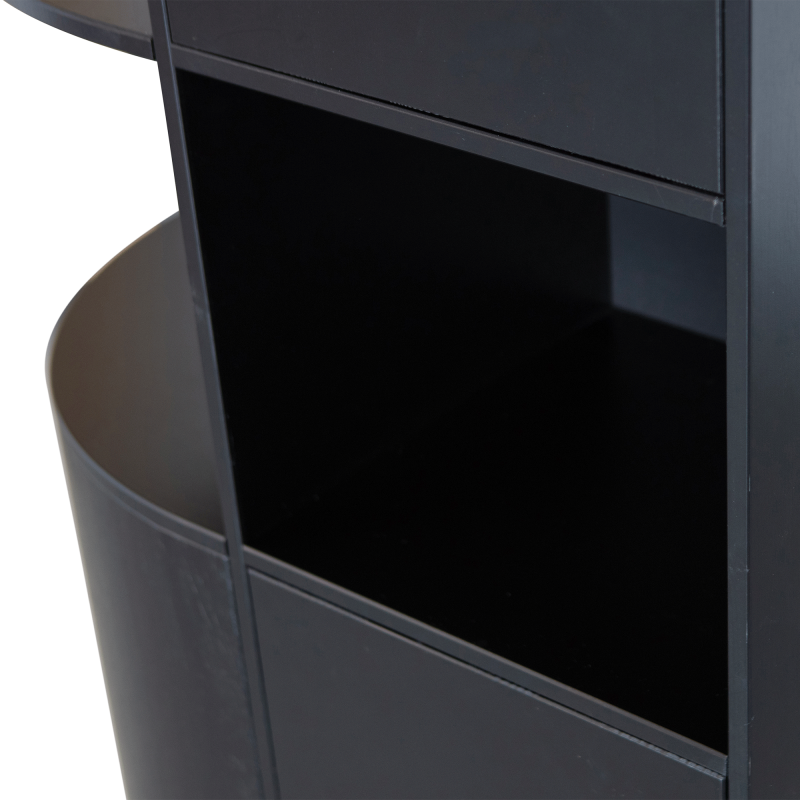Armoire rond gauche 78cm en bois de pin noir BUCK