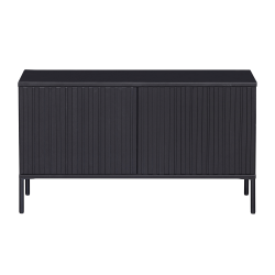 Meuble TV moderne 100cm en bois massif noir MAY