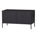 Buffet en bois pin massif avec 2 portes noir MAY