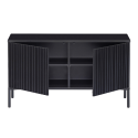 Buffet en bois pin massif avec 2 portes noir MAY