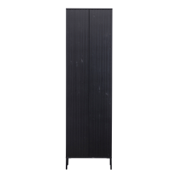 Armoire haute 2 portes en bois massif noir MAY