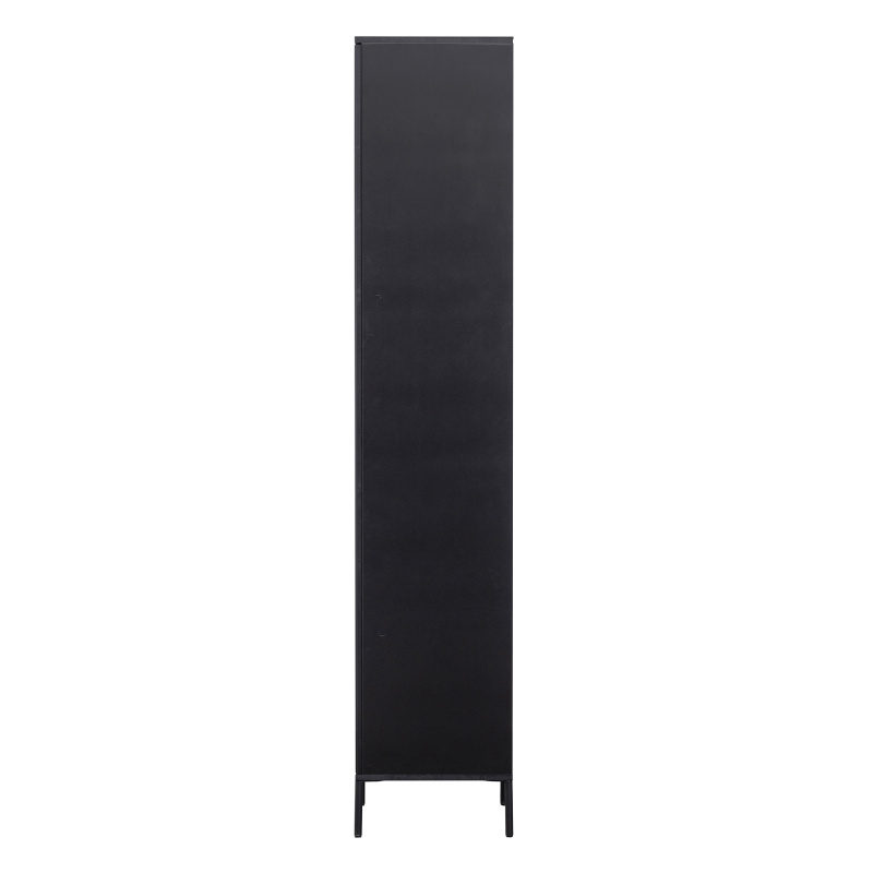 Grande armoire haute en bois pin massif noir MAY