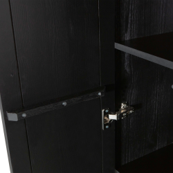 Grande armoire haute en bois pin massif noir MAY