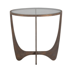 Table d'appoint en métal et verre couleur cuivre SULKY