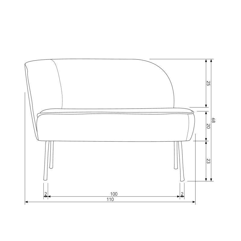 Fauteuil lounge gauche en velours fleuri FALYRE