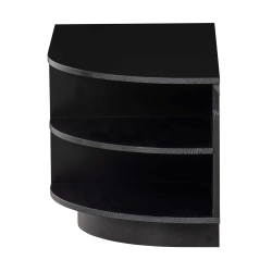 Meuble TV rond droite 78cm en bois pin massif noir BUCK