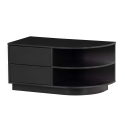 Meuble TV rond droite 78cm en bois pin massif noir BUCK