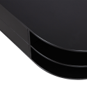 Meuble TV rond droite 78cm en bois pin massif noir BUCK
