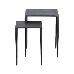 Lot de 2 chaises en velours noir pieds en métal argenté ROCCO