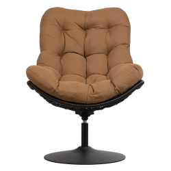 Fauteuil pivotant int/ext en rotin avec coussin en tissu inclus HOOPA