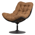 Fauteuil pivotant int/ext en rotin avec coussin en tissu inclus HOOPA