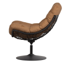 Fauteuil pivotant int/ext en rotin avec coussin en tissu inclus HOOPA