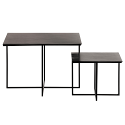 Set de 2 tables basses gigognes en métal brun foncé ORSO