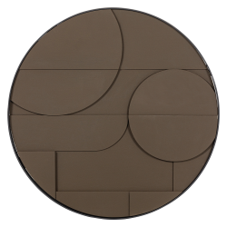 Tableau rond minimaliste peinture espresso 80cm FELICIA