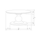 Table basse ronde design 68cm en bois de manguier noir BENCO