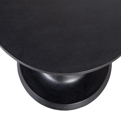 Table basse ronde design 68cm en bois de manguier noir BENCO