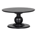 Table basse ronde design 68cm en bois de manguier noir BENCO