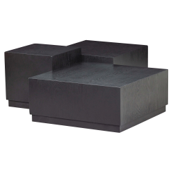 Set de 3 tables d'appoint gigognes en bois noir PAM