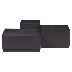Set de 3 tables d'appoint gigognes en bois noir PAM