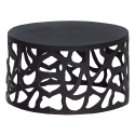 Table basse design ronde en métal noir CASPER