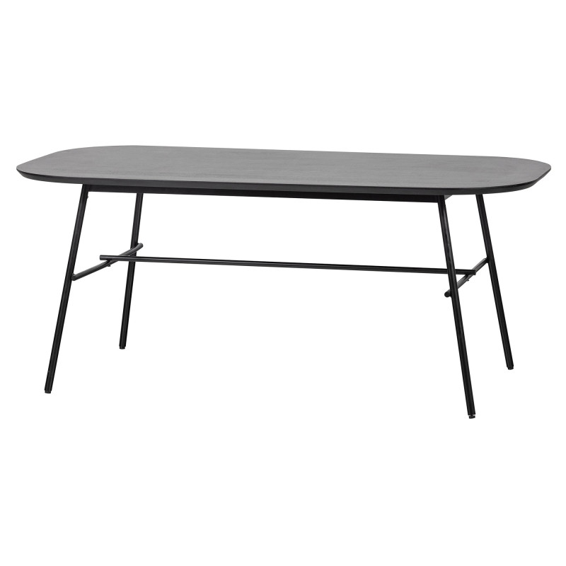 Table à manger rectangulaire en bois de manguier et métal noir LILAS