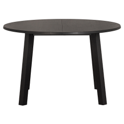 Table à manger ronde extensible en bois de chêne noir STARI