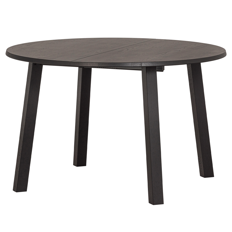 Table à manger ronde extensible en bois de chêne noir STARI