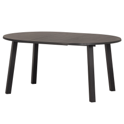 Table à manger ronde extensible en bois de chêne noir STARI