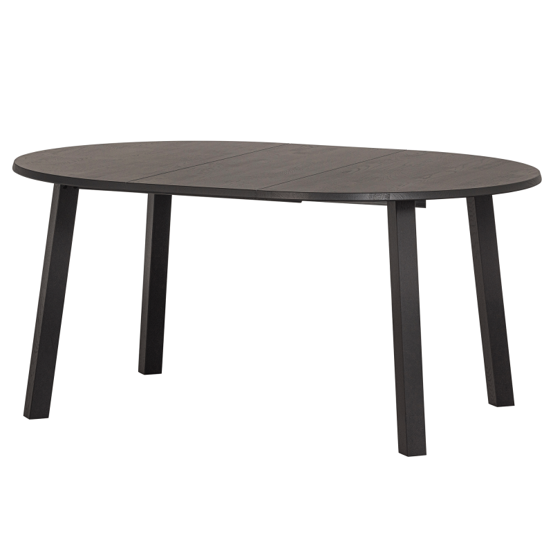 Table à manger ronde extensible en bois de chêne noir STARI
