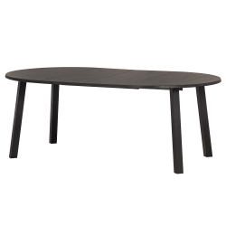 Table à manger ronde extensible en bois de chêne noir STARI
