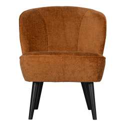 Fauteuil crapaud en velours bouclé cognac SAMPAIO