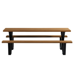 Table de pique-nique design en bois et métal TAURO