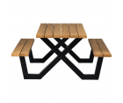 Table de pique-nique d'extérieur en bois et métal TAURO