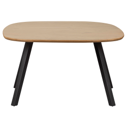 Table à manger en bois de chêne massif pieds noir 130x130cm TAURO