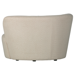 Petit canapé gauche en tissu bouclé couleur crème HENGE