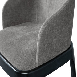 Chaise design de salle à manger en tissu gris STROLL