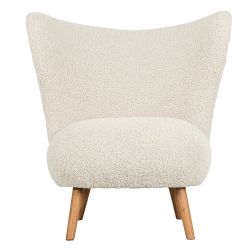 Fauteuil câlin et confortable en tissu peluche doux blanc MALAYA