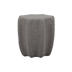 Pouf étoile en tissu bouclé gris FLUME