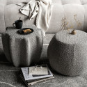 Pouf en forme d'étoile en tissu gris FLUME